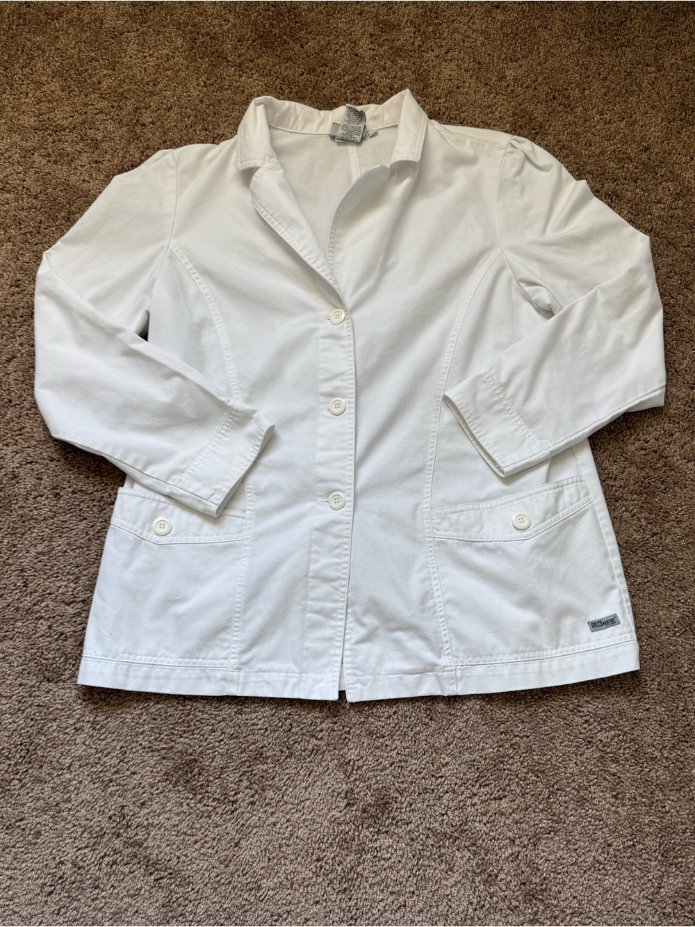 Greys Anatomy Barco Scrub Jacket Womens XL White Lab Coat Scrub Nurse Doctor